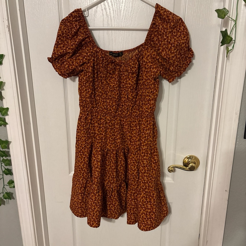 Orange floral sun dress